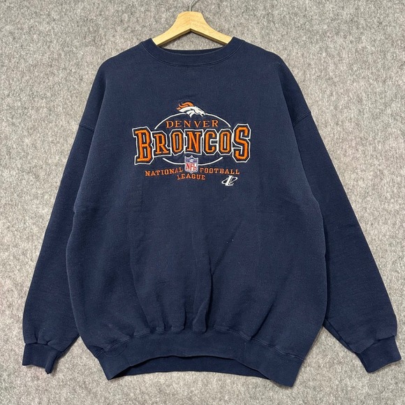 Logo Athletic Other - Vintage Denver Broncos NFL Athletic Navy Blue Sweatshirt Mens XL NFL Football